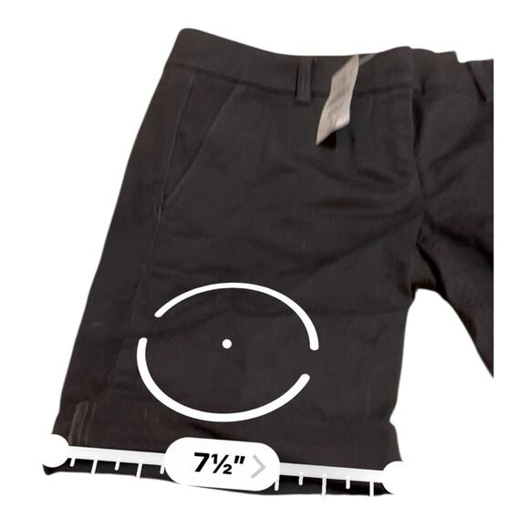 LOFT Womens Bermuda Roll Shorts Size 00P Black Flat Front Mid Rise Zip Fly NWT - Picture 8 of 9